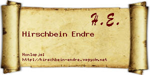 Hirschbein Endre névjegykártya